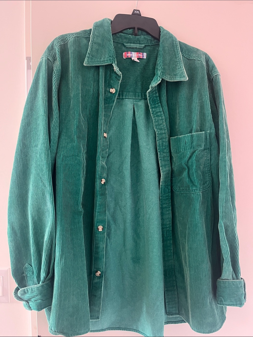 Urban Outfitters Green Corduroy Button-Down Shirt Jacket